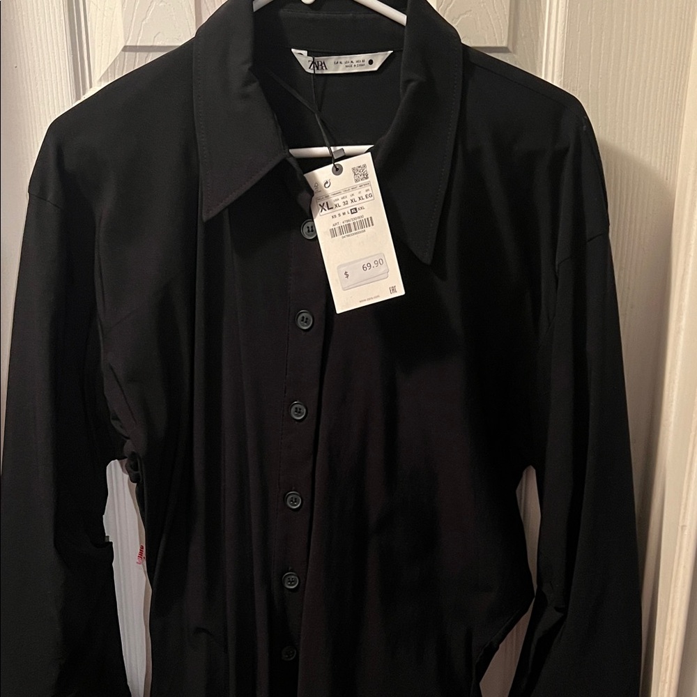 Zara Men's Classic Black Dress Shirt